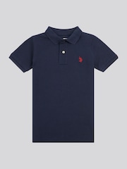 U.S. Polo Assn. Light Blue Boys Double Horsemen 100% Cotton Polo Shirt - Image 6 of 9