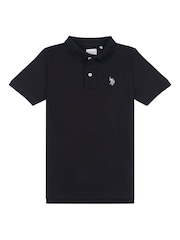 U.S. Polo Assn. Black Boys Double Horsemen 100% Cotton Polo Shirt - Image 5 of 7