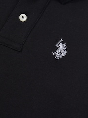 U.S. Polo Assn. Black Boys Double Horsemen 100% Cotton Polo Shirt - Image 7 of 7