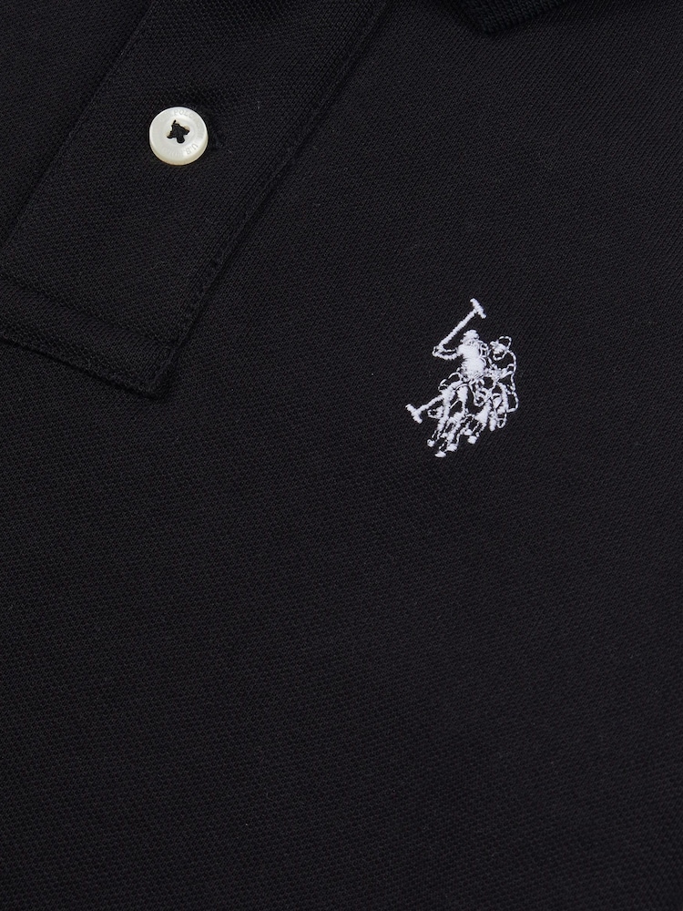 U.S. Polo Assn. Black Boys Double Horsemen 100% Cotton Polo Shirt - Image 7 of 7