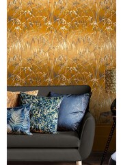 Clarissa Hulse Yellow Ochre Soft Gold Meadow Grass 10M Wallpaper - Image 1 of 3