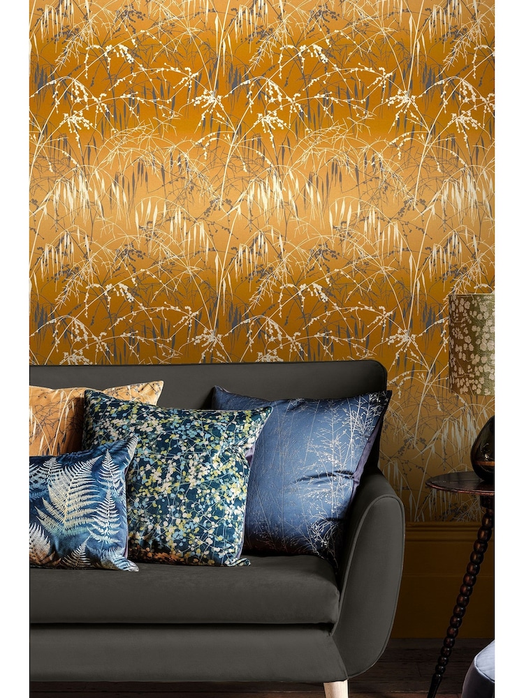 Clarissa Hulse Yellow Ochre Soft Gold Meadow Grass 10M Wallpaper - Image 1 of 3
