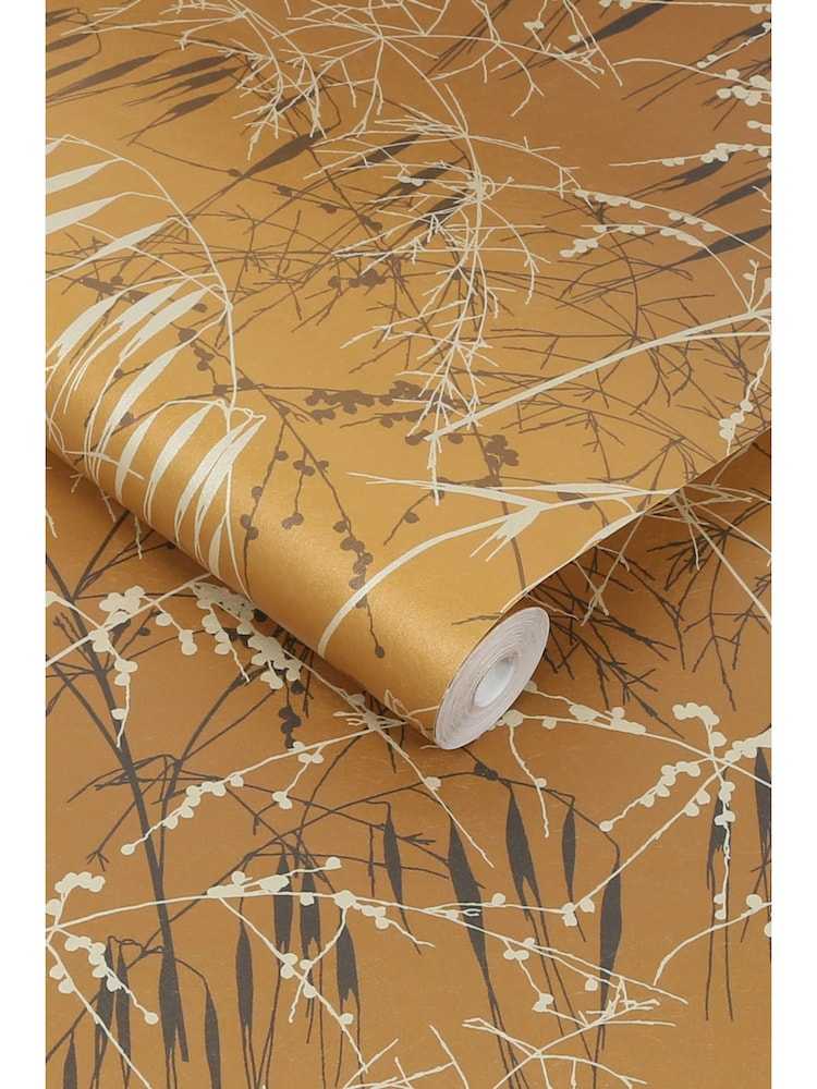 Clarissa Hulse Yellow Ochre Soft Gold Meadow Grass 10M Wallpaper - Image 3 of 3