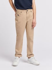 U.S. Polo Assn. Brown Boys Core 5 Pocket Trousers - Image 1 of 8