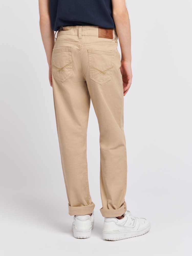 U.S. Polo Assn. Brown Boys Core 5 Pocket Trousers - Image 2 of 8