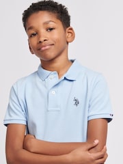 U.S. Polo Assn. Dark Blue Boys Double Horsemen 100% Cotton Polo Shirt - Image 2 of 8