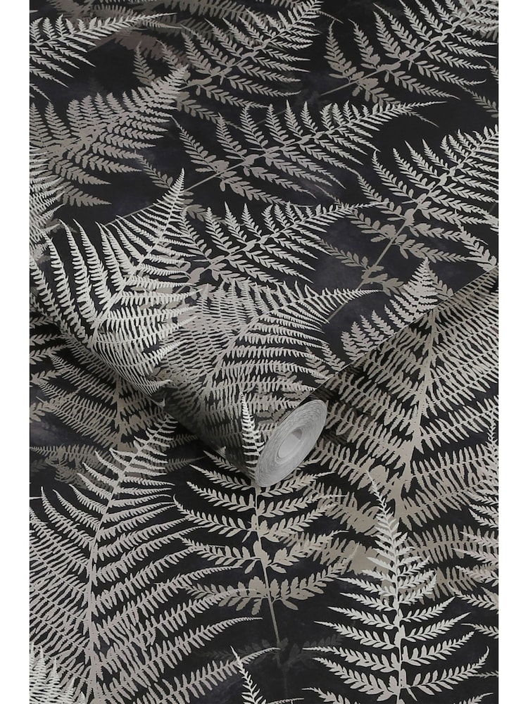 Clarissa Hulse Charcoal Woodland Fern 10M Wallpaper - Image 3 of 3