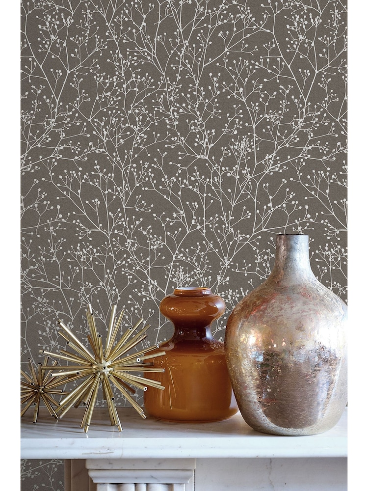 Clarissa Hulse Silver Gypsophila 10M Wallpaper - Image 1 of 4
