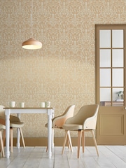 Graham & Brown Gold Hartley Damask 10M Wallpaper - Image 2 of 5