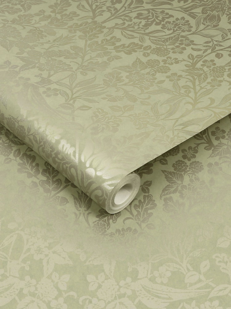 Graham & Brown Sage Hartley Damask 10M Wallpaper - Image 3 of 3