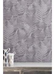 Clarissa Hulse Pewter Woodland Fern 10M Wallpaper - Image 1 of 3