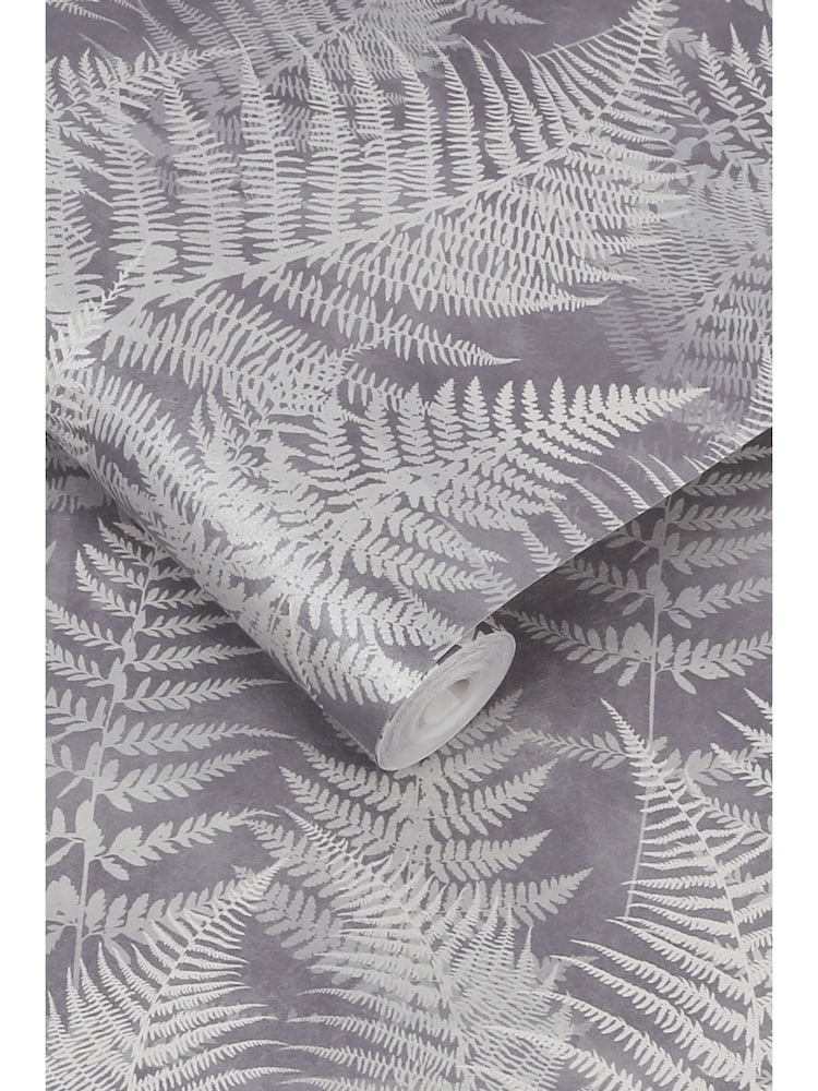 Clarissa Hulse Pewter Woodland Fern 10M Wallpaper - Image 3 of 3