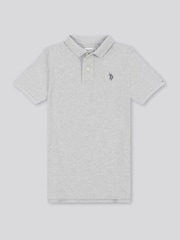 U.S. Polo Assn. Grey Boys Double Horsemen 100% Cotton Polo Shirt - Image 5 of 8
