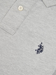 U.S. Polo Assn. Grey Boys Double Horsemen 100% Cotton Polo Shirt - Image 7 of 8