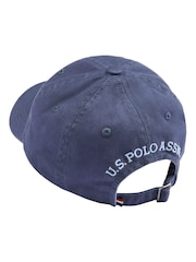 U.S. Polo Assn. Blue Boys Washed 100% Cotton Canvas Cap - Image 2 of 2