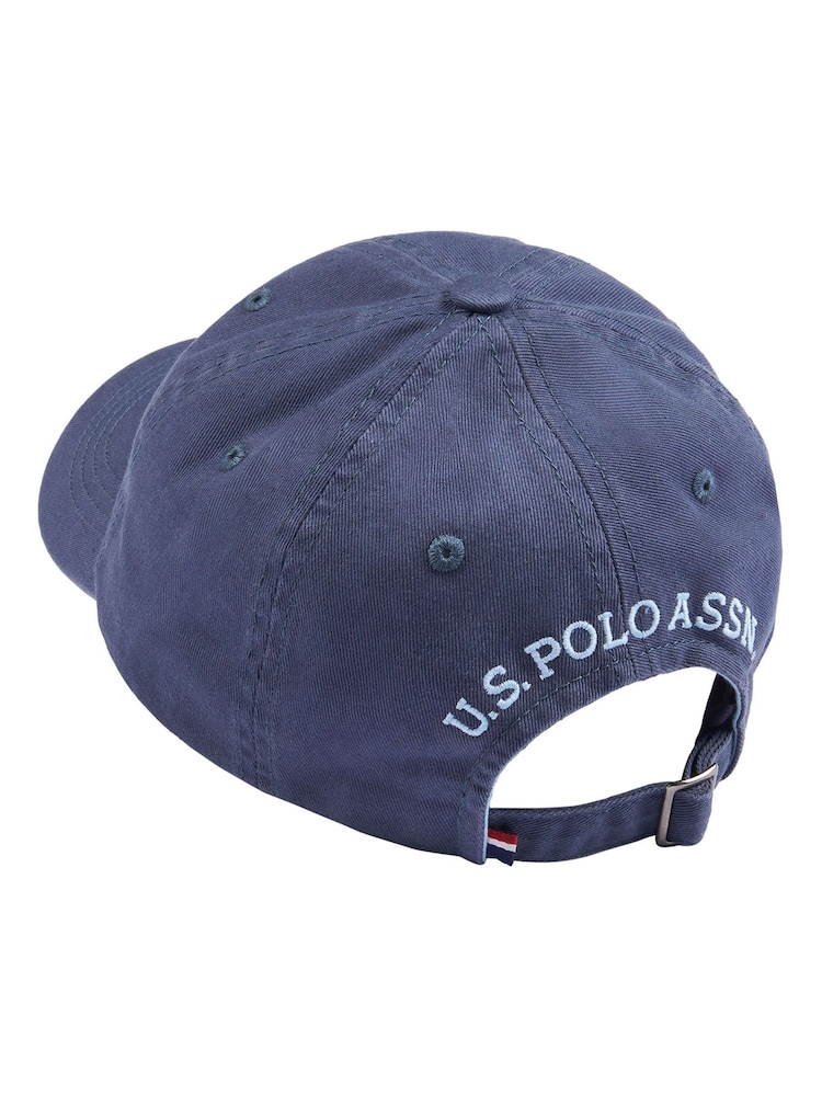 U.S. Polo Assn. Blue Boys Washed 100% Cotton Canvas Cap - Image 2 of 2