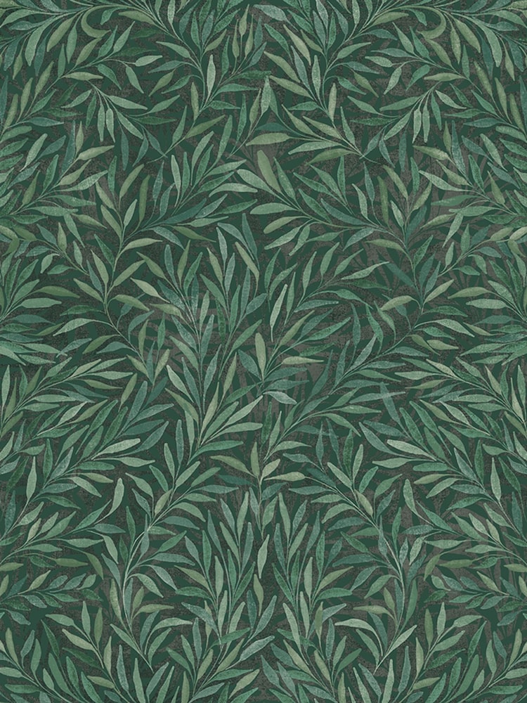 Graham & Brown Green Salix Leaves 10M Wallpaper - Image 2 of 3