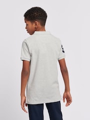 Серый - US Polo Assn. Футболка-поло для мальчиков 100% хлопок, игрок 3 - Изображение 2 из 7