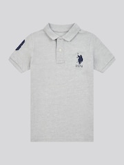 Серый - US Polo Assn. Футболка-поло для мальчиков 100% хлопок, игрок 3 - Изображение 5 из 7
