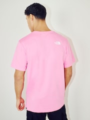 The North Face Pink Mens Simple Dome Short Sleeve 100% Cotton T-Shirt - Image 2 of 5