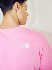 The North Face Pink Mens Simple Dome Short Sleeve 100% Cotton T-Shirt - Image 4 of 5