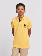 U.S. Polo Assn. Yellow Boys Player 3 Pique 100% Cotton Polo Shirt - Image 1 of 8