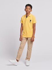 U.S. Polo Assn. Yellow Boys Player 3 Pique 100% Cotton Polo Shirt - Image 3 of 8