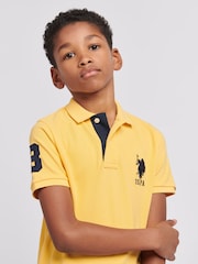 U.S. Polo Assn. Yellow Boys Player 3 Pique 100% Cotton Polo Shirt - Image 5 of 8