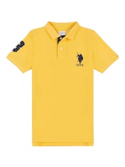 U.S. Polo Assn. Yellow Boys Player 3 Pique 100% Cotton Polo Shirt - Image 6 of 8