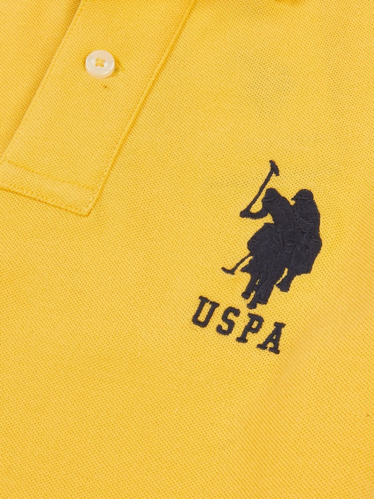 U.S. Polo Assn. Yellow Boys Player 3 Pique 100% Cotton Polo Shirt - Image 8 of 8