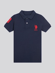 Темно-синий - US Polo Assn. Футболка-поло для мальчиков 100% хлопок, игрок 3 - Изображение 5 из 8
