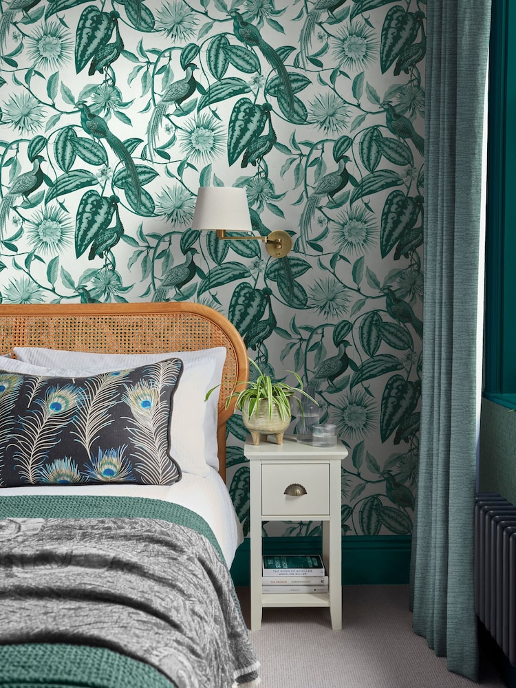 Graham & Brown Teal Amherst's Garden 10M Wallpaper - Image 1 of 3