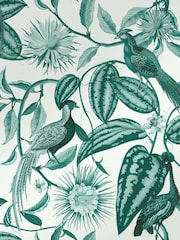 Graham & Brown Teal Amherst's Garden 10M Wallpaper - Image 2 of 3
