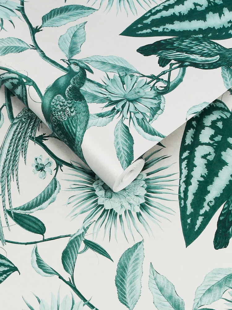 Graham & Brown Teal Amherst's Garden 10M Wallpaper - Image 3 of 3