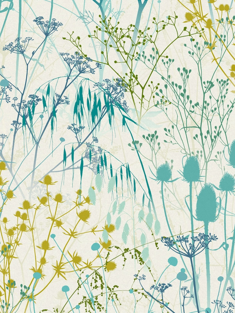 Clarissa Hulse Green Summer Border Verdigris 10M Wallpaper - Image 2 of 3