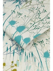Clarissa Hulse Green Summer Border Verdigris 10M Wallpaper - Image 3 of 3