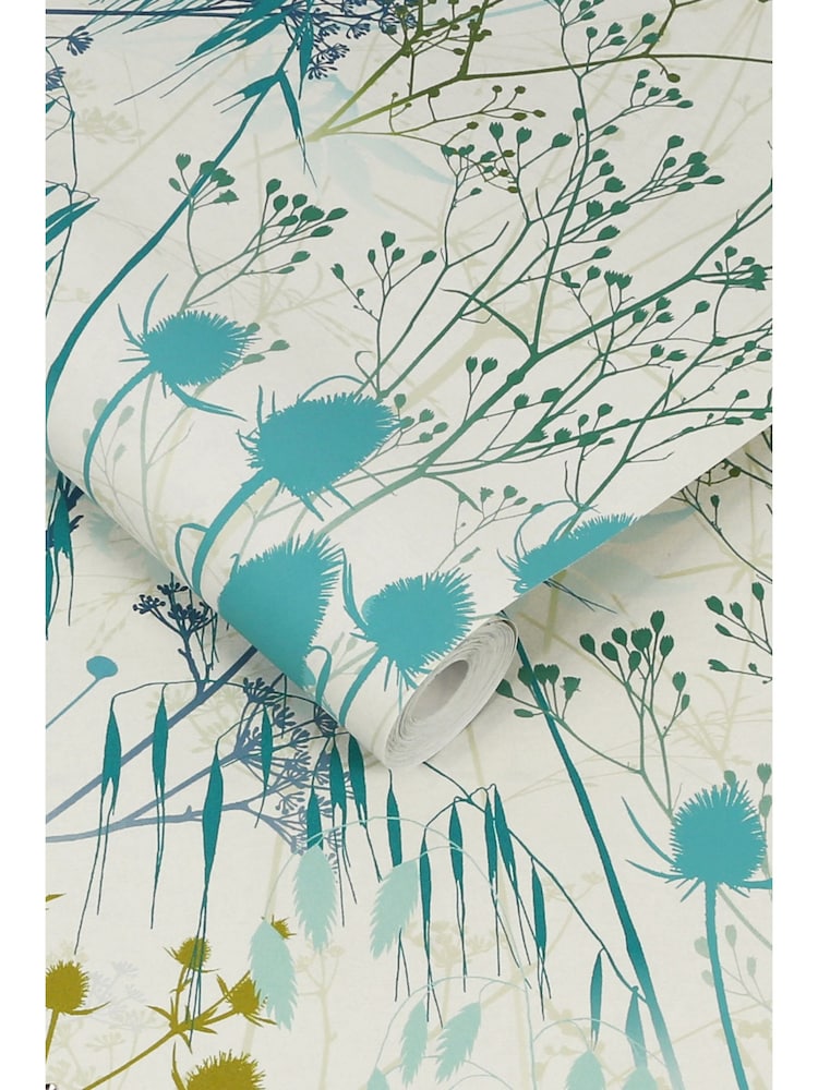 Clarissa Hulse Green Summer Border Verdigris 10M Wallpaper - Image 3 of 3