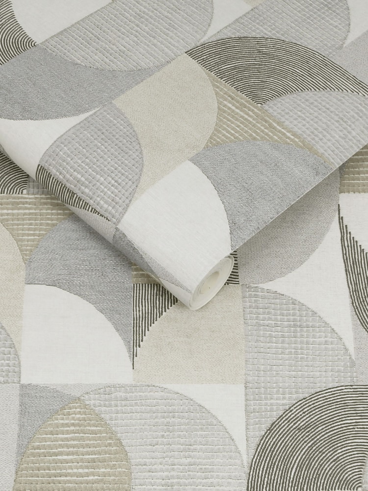 Graham & Brown Taupe Stitch Craze 10M Wallpaper - Image 3 of 3