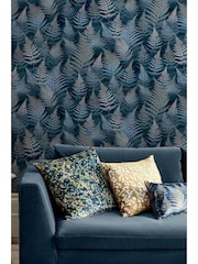 Clarissa Hulse French Navy Woodland Fern 10M Wallpaper - Image 1 of 3
