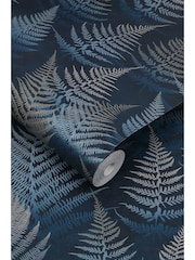 Clarissa Hulse French Navy Woodland Fern 10M Wallpaper - Image 3 of 3