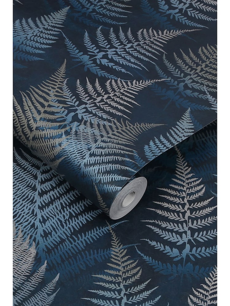 Clarissa Hulse French Navy Woodland Fern 10M Wallpaper - Image 3 of 3