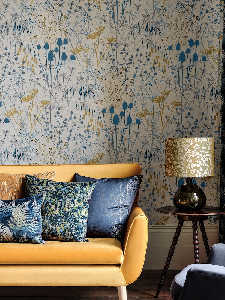 Clarissa Hulse Blue Summer Border 10M Wallpaper - Image 1 of 3