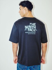 The North Face Navy Mens Mountain Sketch Back Graphic Relaxed 100% Cotton T-Shirt - Image 1 of 6