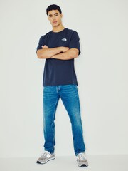 The North Face Navy Mens Mountain Sketch Back Graphic Relaxed 100% Cotton T-Shirt - Image 2 of 6