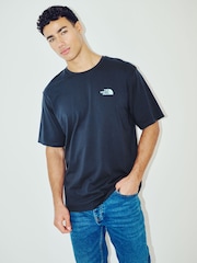 The North Face Navy Mens Mountain Sketch Back Graphic Relaxed 100% Cotton T-Shirt - Image 3 of 6