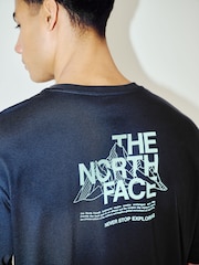 The North Face Navy Mens Mountain Sketch Back Graphic Relaxed 100% Cotton T-Shirt - Image 4 of 6