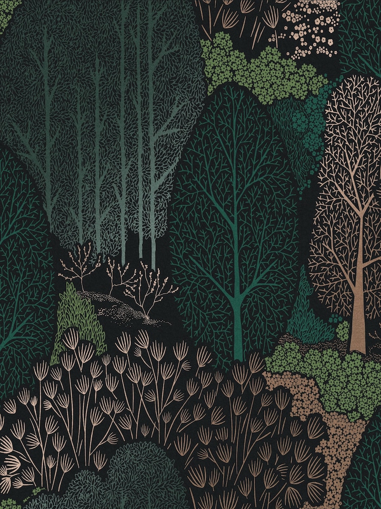 Graham & Brown Navy Scandiscape 10M Wallpaper - Image 2 of 3