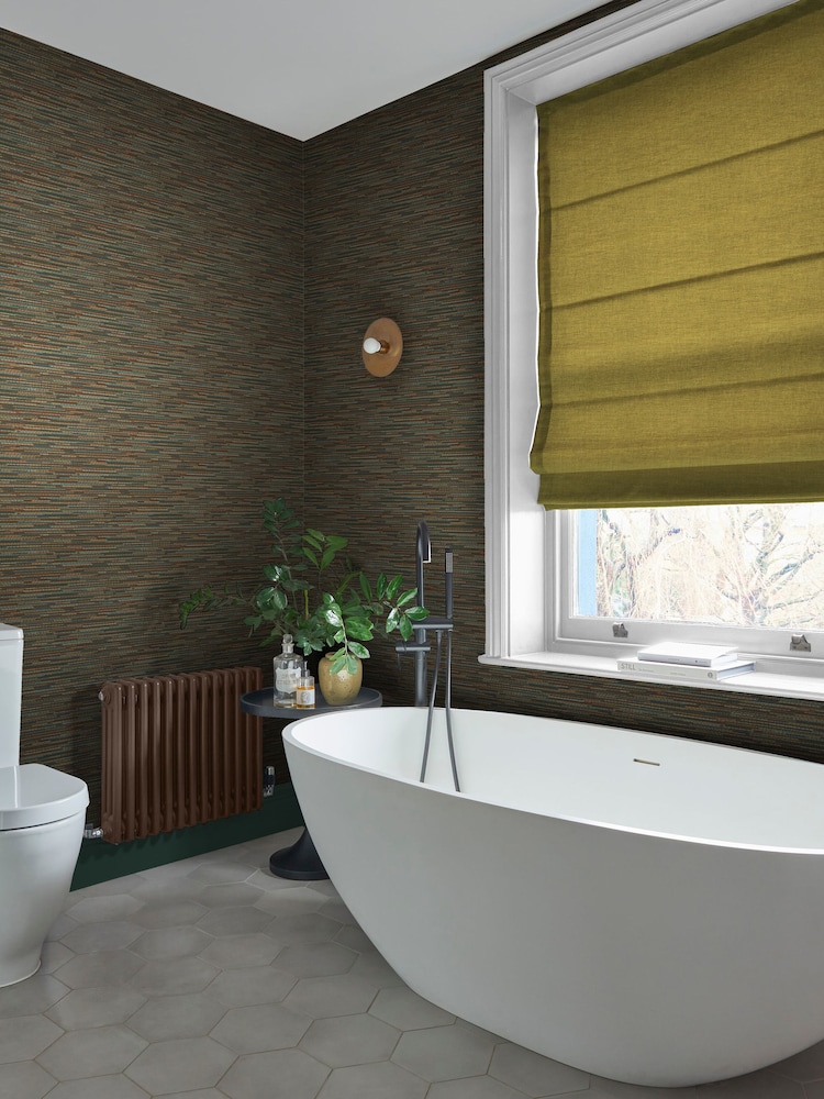 Graham & Brown Bottle Green Empress Grasscloth 10M Wallpaper - Image 1 of 3