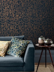Clarissa Hulse Midnight Copper Gypsophila 10M Wallpaper - Image 1 of 4
