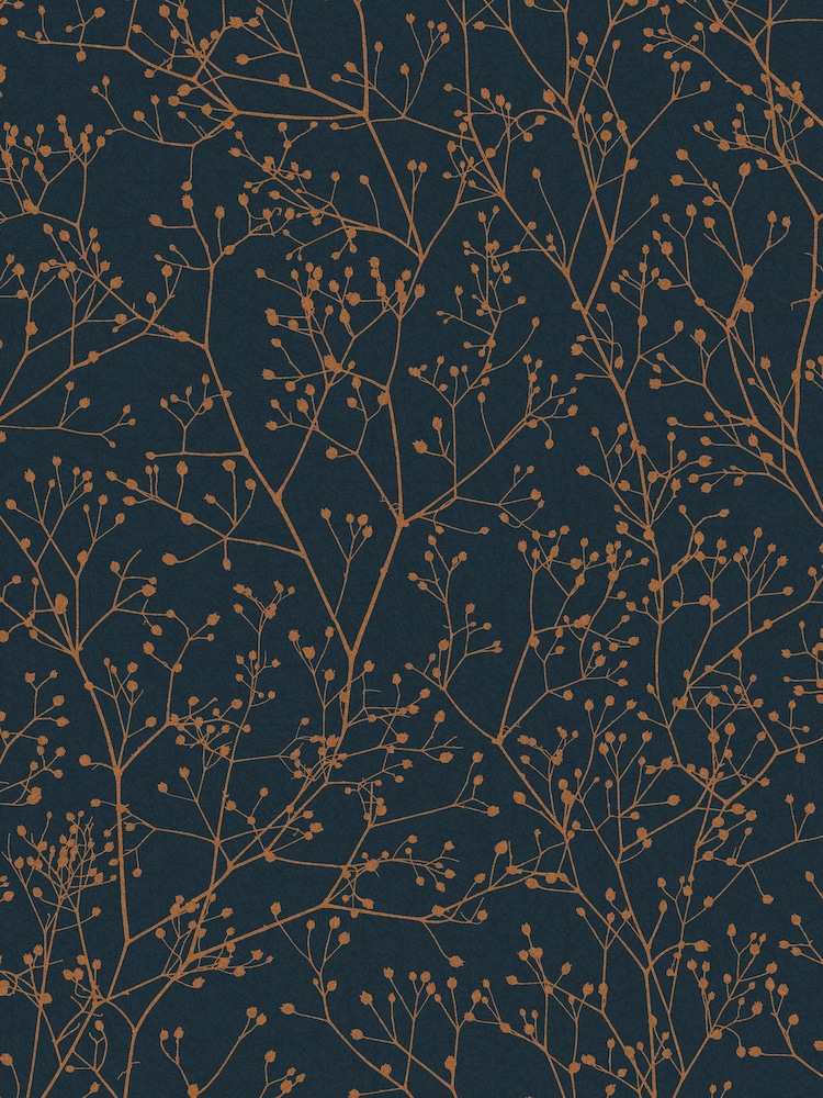 Clarissa Hulse Midnight Copper Gypsophila 10M Wallpaper - Image 2 of 4